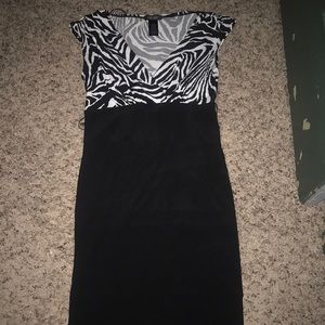Black and white zebra print dress